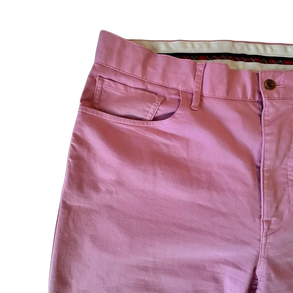 Polo Golf Ralph Lauren Mens Pink Cotton Twill Stretch Tailored Fit Pants 33x32